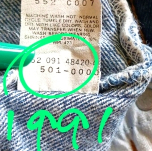 Vintage Levi's original 501s beautiful 😍 1991 34 years of wear and tear! - Picture 5 of 16